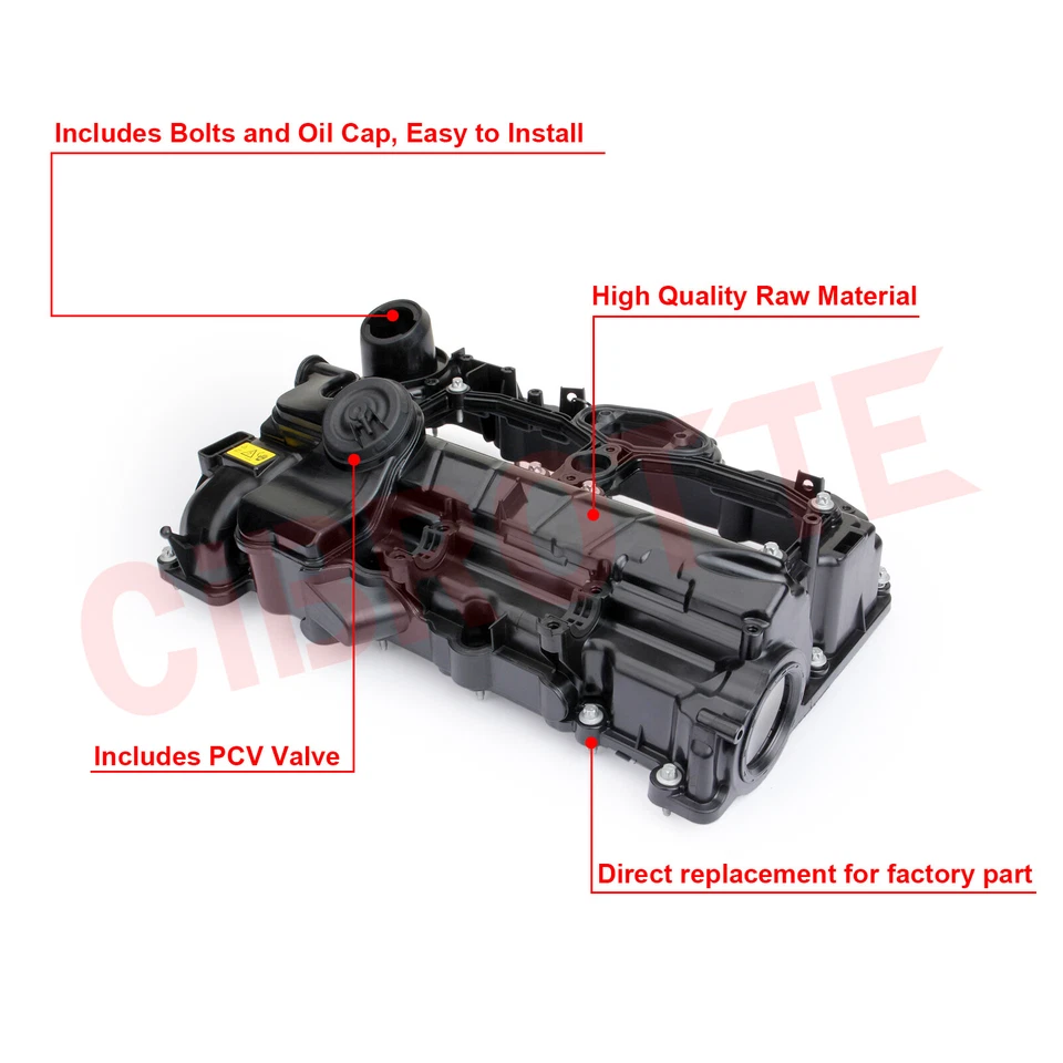 Cubierta de válvula con junta y tapa de aceite para BMW N26 228i 328i 428i xDrive 2012-2016 2,0 L Foto 4 de 4
