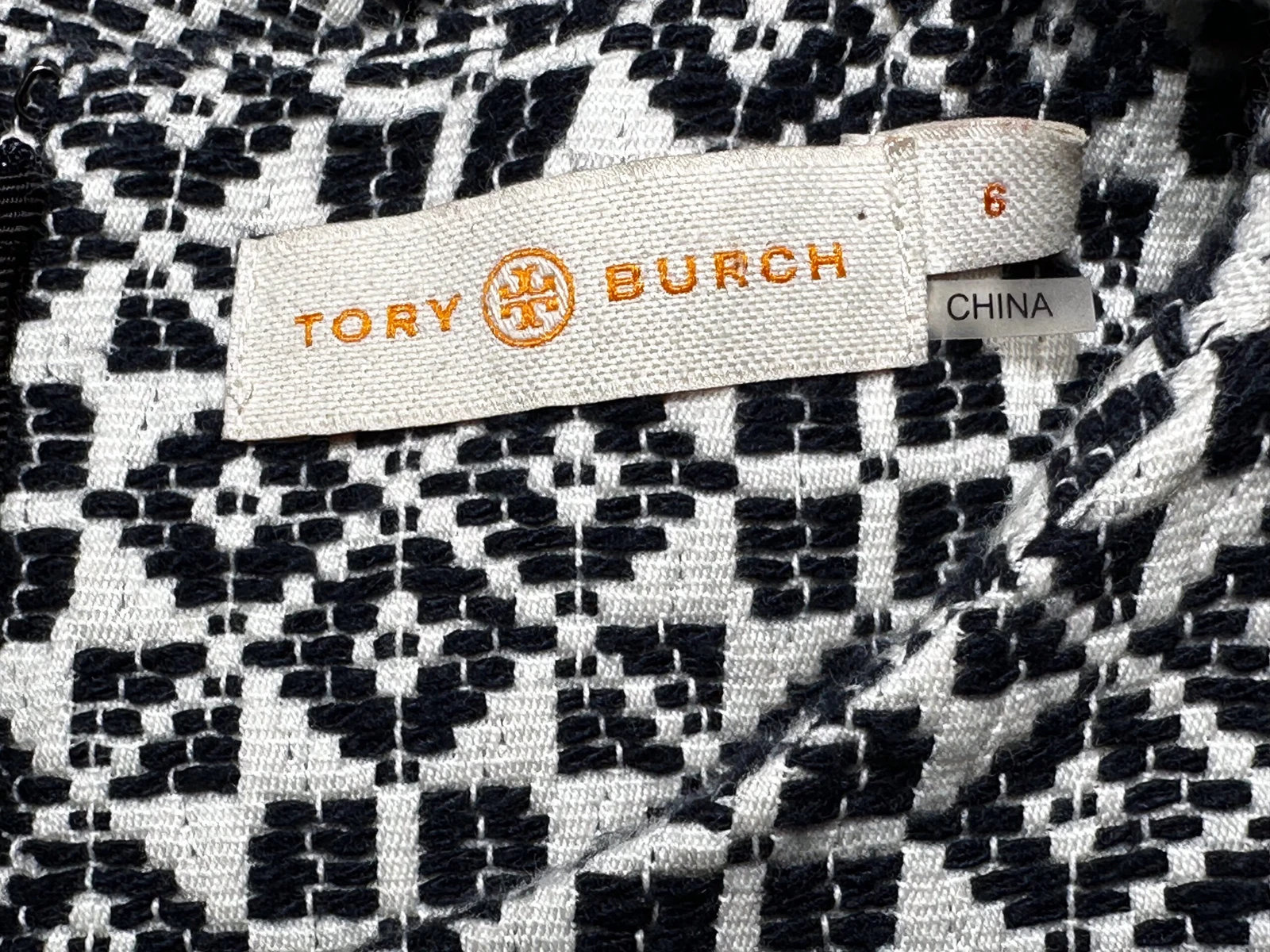Abito senza maniche Tory Burch stencil clessidra collo alto taglia 6
