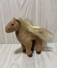 Blip Toys Whimzy Pets Mini small Plush Horse Tan Brown blonde mane diamond tush