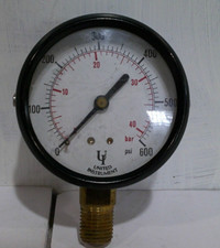 HIGH PRESSURE GAUGE (UNITED INSTRUMENT 0-600psi ) 0-40 bar NEW