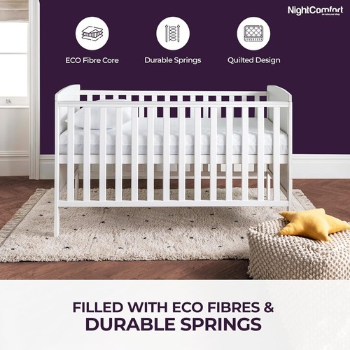 NightComfort Eco Pocket Spring Toddler Cot Bed Mattress - Single/Double Layered - Picture 58 of 60