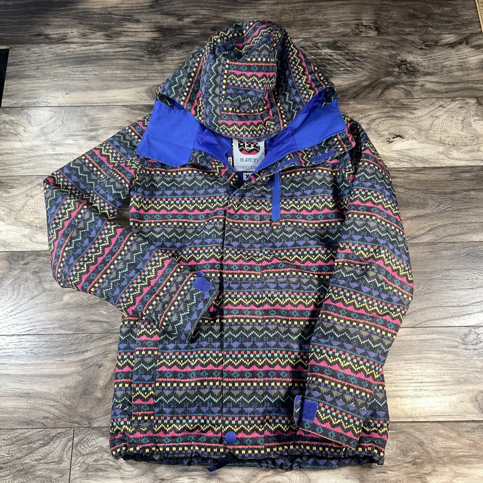 burton hooded dryride ski snowboard winter coat aztec southwest jacket