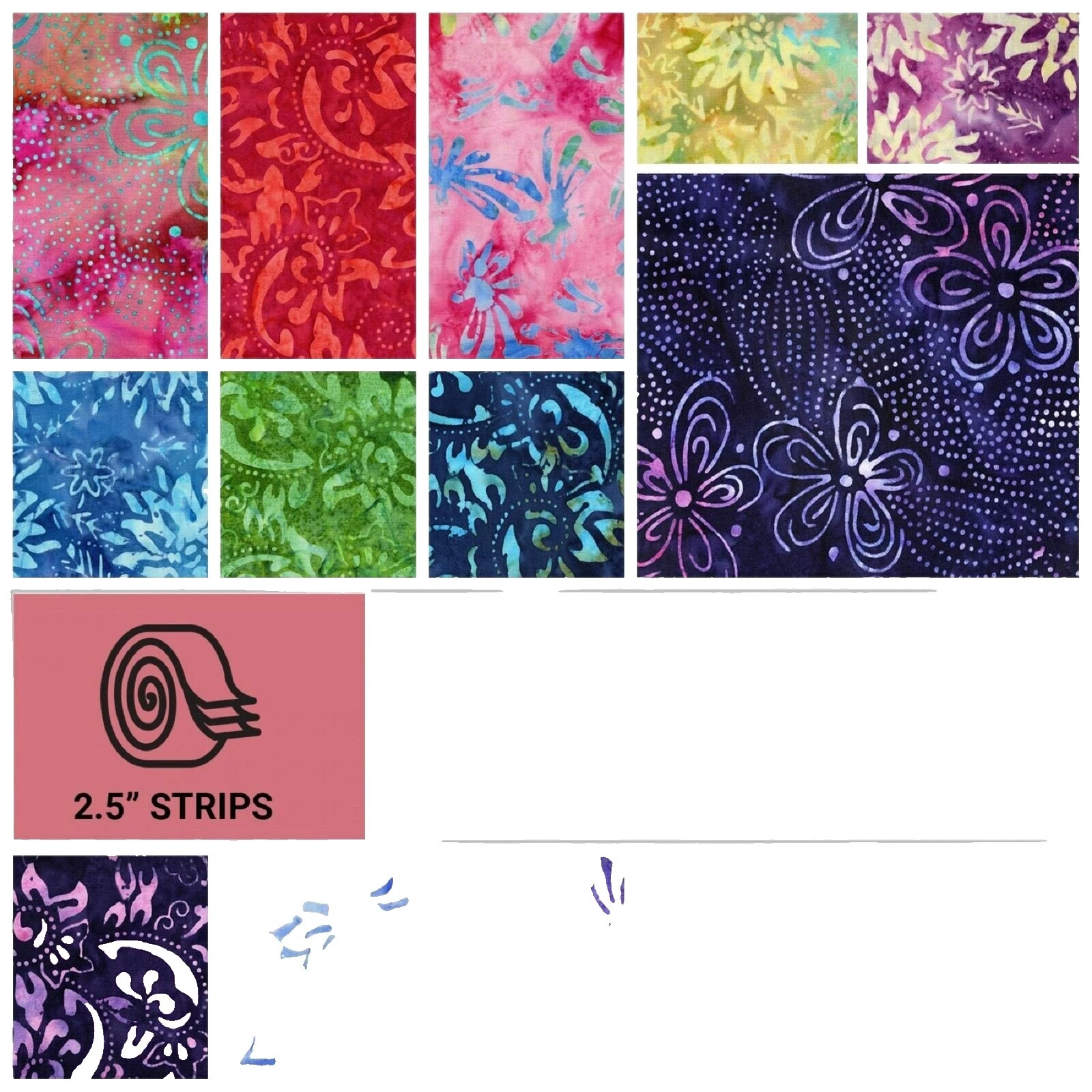 Jelly Rolls, Strips Batik Apparel-Loungewear Craft Fabrics