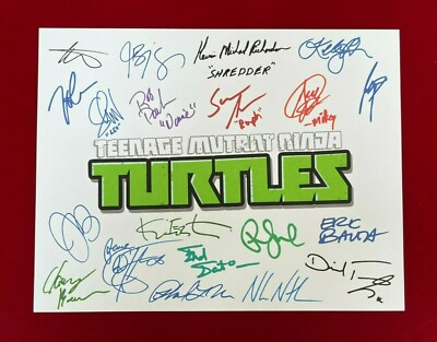 Teenage Mutant Ninja Turtles 2012 Title Card Cast-Signed