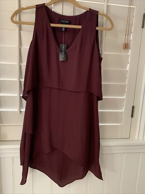 White House Black Market Maroon Blouse Size XS New With Tags