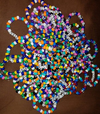 Kandi Kit! 10 Custom Worded Kandi & 5 Cute Perlers- EDM RAVE KANDI