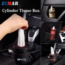 Car Cylinder Tissue Box Napkin Holder Paper Storage Organizer Universal For BYD