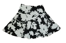 Mafia Brasilera Girls Black & White Floral Stretch Skirt under Shorts Sz 8/10