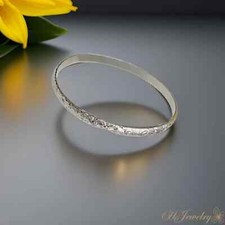 6mm Silver Hawaiian Heirloom Bangle Bracelet