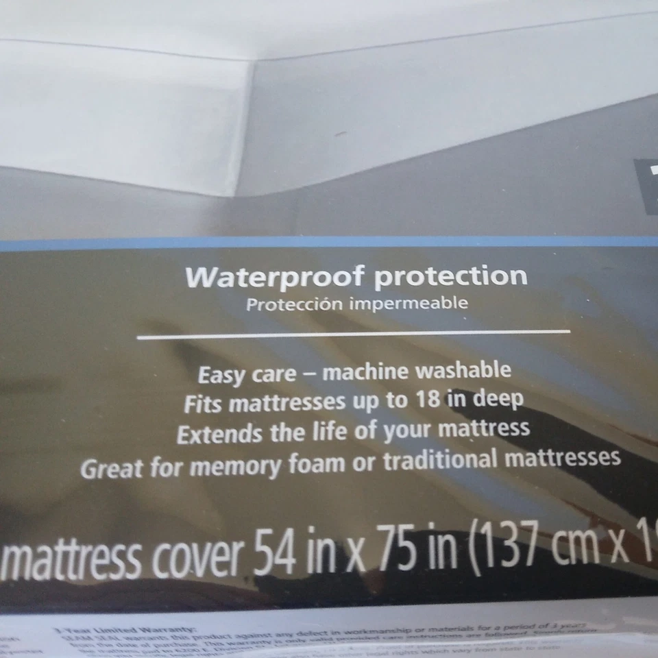 Protector de colchón Mainstays Cooling Fitted sábana impermeable tamaño completo blanco Foto 2 de 4