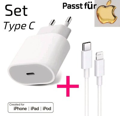 20W Ladegerät + schnell Ladekabel Type C auf iPhone für Orginal iphone 14 13 12 