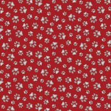 Feline Drive Fabric CURIOUS CATS Paw Prints Red - Fat Quarter 18"x22" FQ