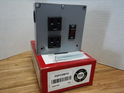 RIB PSPT2RB10 Safety Outlet control panel 10 amp ON/OFF SWITCH