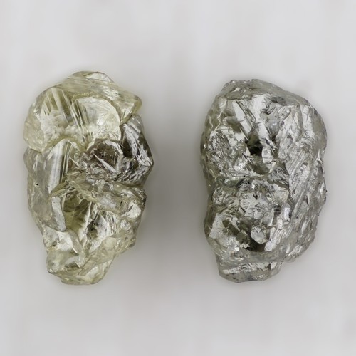 2,02 CT dunkelgrün 2 Stück natürlicher rauer loser Edelstein roher ungeschliffener Diamant - Bild 3 von 8
