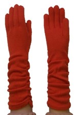 Brand new 100 Cashmere knitted ruched gloves - ORANGE