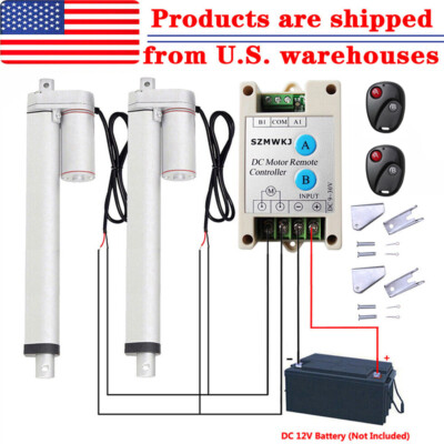 2PCS 1500N 12V Linear Actuator W/ Remote Motor Controller Heavy Duty Medical IG