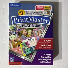 PrintMaster Platinum 7 PC Desktop Publishing Software Window (sealed)