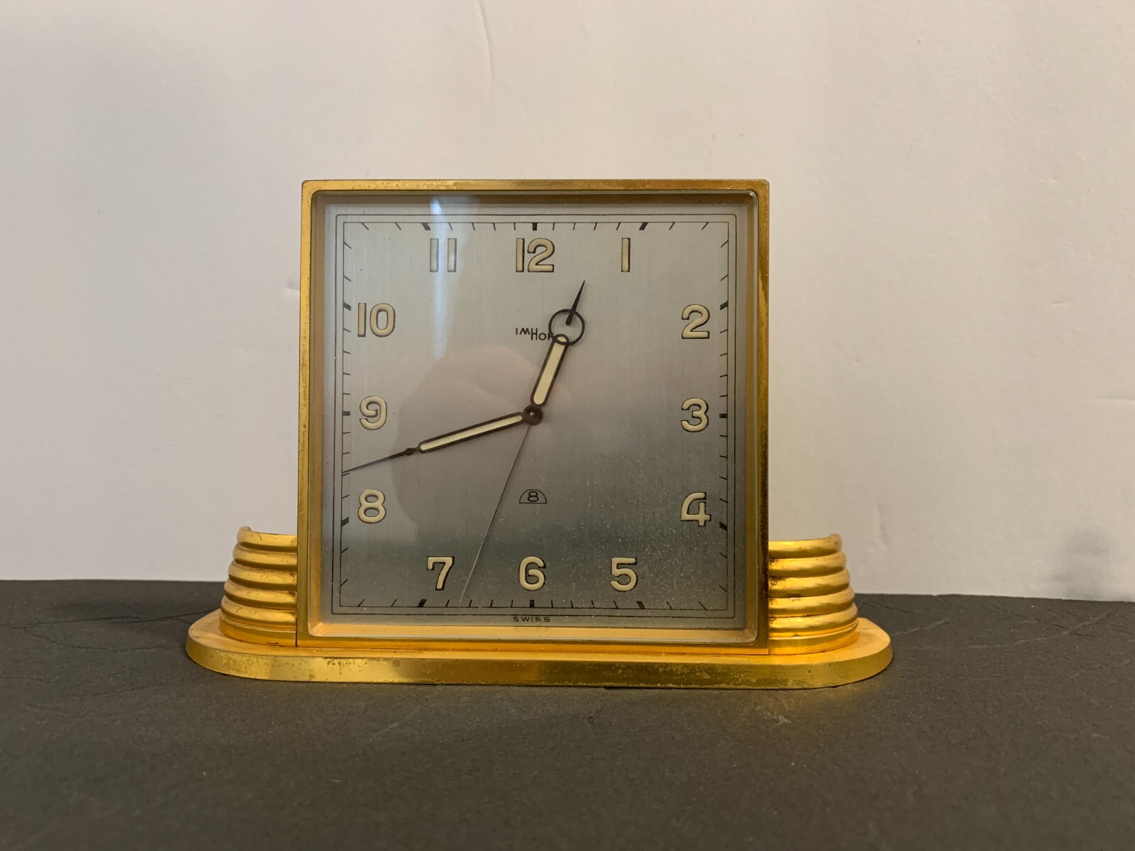 Swiss Imhoff Vintage Desk Clock Ticks but hands don't move eBay