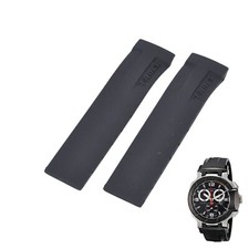21mm Black Rubber Strap For Tissot T-Race T0484172705700 T610029696