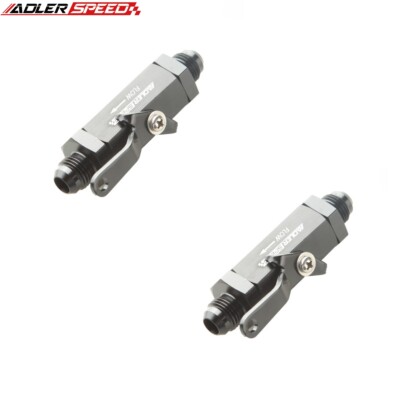 US SHIP 2PCS -8AN AN8 8AN Shut Off Valve Aluminum Hose Fitting Adapter Black