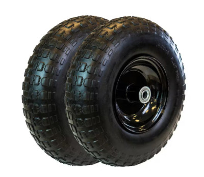 REALWORK 13'' Flat Free Replacement Wheel for Garden Equipment 2-Pack