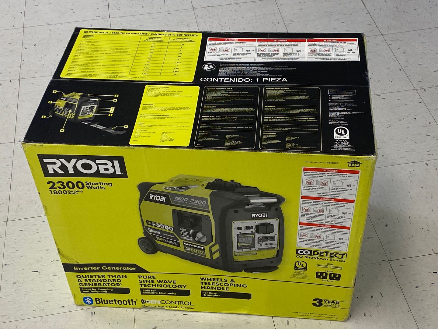 Ryobi Recoil Start Bluetooth Gasoline Powered Digital Inverter