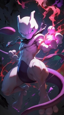 * MEWTWO * Iconic Pokémon Game Artwork Image, Multiple sized Poster / Prints
