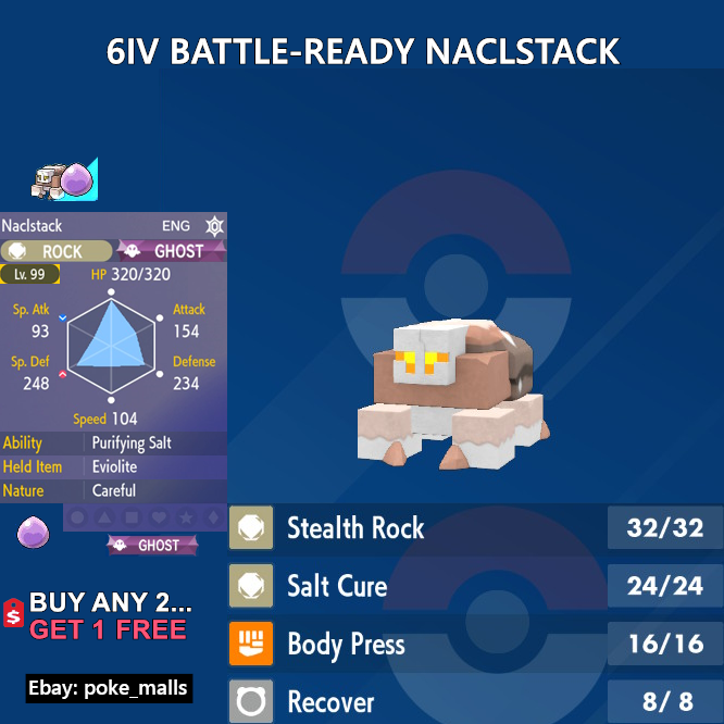 NACLSTACK | 6IV | PURIFYING SALT | BATTLE-READY | Pokemon Scarlet 