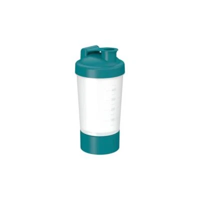 ELASTO PROMOTION FOR LIFE Shaker PROTEIN 400 ml Sportflasche mit 50 ml Skala Verschließbarer Mixer in Teal