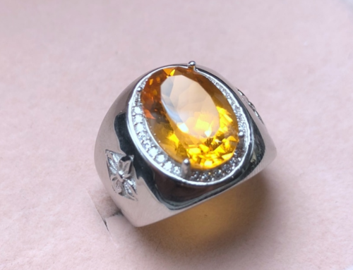 5 Ct Oval Cut Deep Yellow Citrine Sterling Silver 925 Handmade Mens Plain Ring - Picture 3 of 5