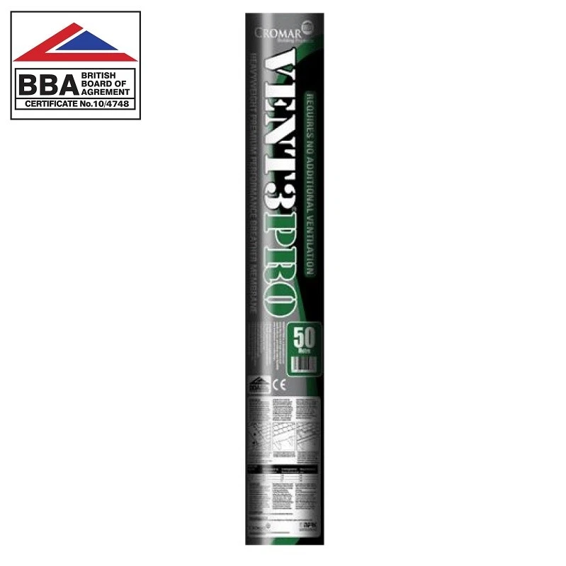 CROMAR Breathable Membrane VENT 3 PRO 1.5m & 1m 50m Roofing Felt Under Tile