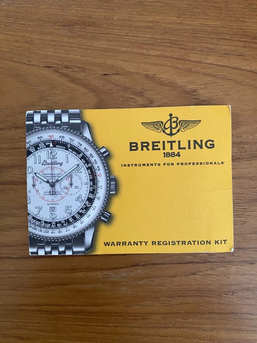 Kit de registro de garantía Breitling garantía EXCELENTE Navitimer World