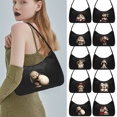 Osterhase Design Nylon Achseltasche, Mini Schultertasche für den täglichen Arbeitsweg