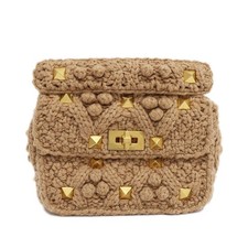 Valentino Garavani Handbag Shoulder 2WAY Camel Beige GD Gold Hardware Cashmere