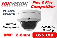 8MP 4K Outdoor indoor POE IP Dome Camera 2.8mm Wide Angle w/ Mic