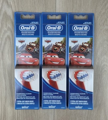 Oral-B Kids Replacement Brush Heads Disney Pixar Cars Extra Soft 6 HEADS TOTAL