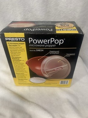 PRESTO Power Pop Microwave Popcorn Red 04834 Brand New open box
