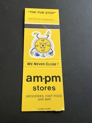 Vintage Matchbook  AM-PM Stores And Gas Bar 