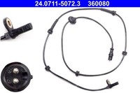 NEU - ATE 24.0711-5072.3 Sensor, Raddrehzahl Passend FüR Fiat