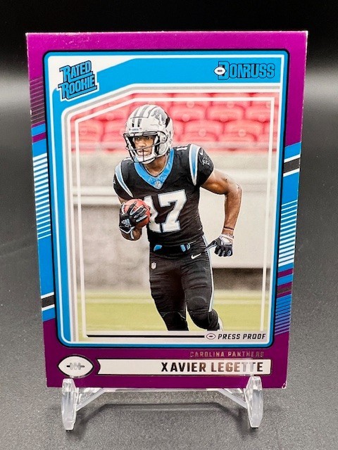 2024 Panini Donruss - Rated Rookie Xavier Legette #323 Purple Press Proof (RC)