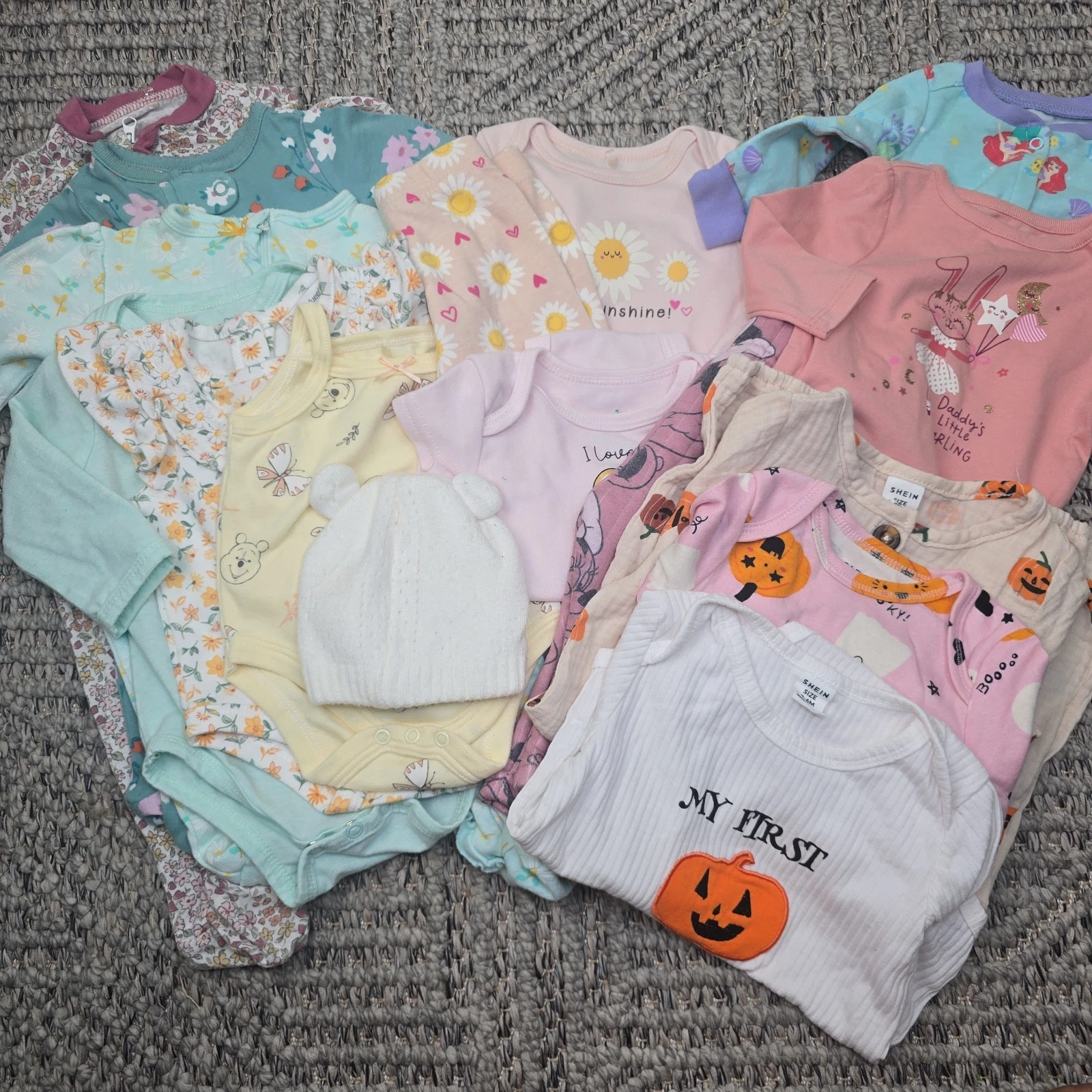 Baby Girl Clothes Lot Of 16 Sizes 0-3M, 3M, 3-6M