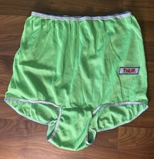 Vtg Panties Silky Nylon Double Mushroom Gusset Sz 7 Green Day Of The Week Brief