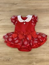 Disney Store Minnie Mouse Baby Dress 12-18M Red Polka Dot Tutu Romper Girl