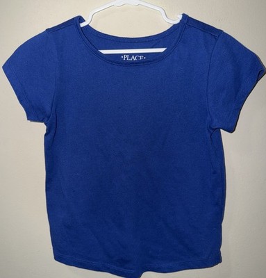 The Children's Place Girls' Short Sleeve T-Shirt Royal Blue, Size small 5/6