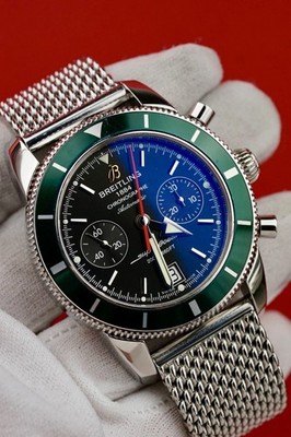 Breitling Superocean Heritage Chrono  #A23370 Green Bezel - Box & Papers