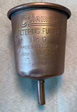 Vintage Coleman Lamp & Stove Copper Filtering Funnel No. 0 Made in the USA