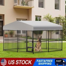 Heavy Duty Dog Kennel Pet Metal Playpen Large Animal Cage Outdoor 10x10x6FT