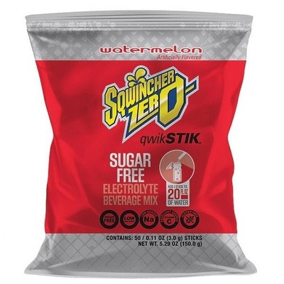Sqwincher Qwik Stik Zero Single Serve, 0.11oz Packs, 20oz Yield, Watermelon