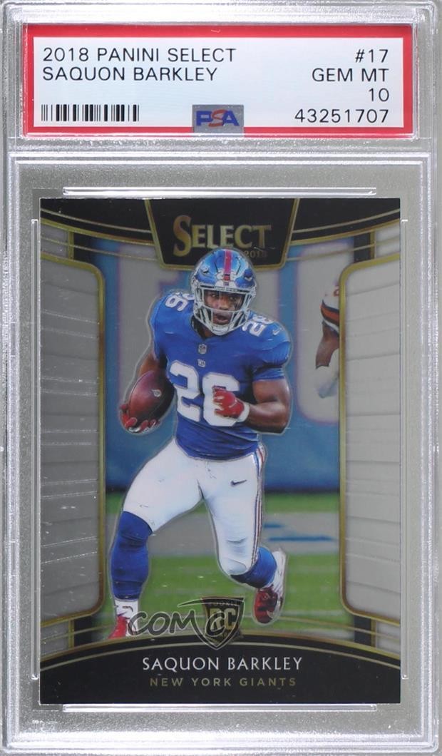 2018 Panini Select Concourse Saquon Barkley #17 PSA 10 GEM MT 0a1