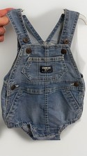 OshKosh B'gosh Denim Overall One-Piece Blue 3M Sleeveless Button Pocket
